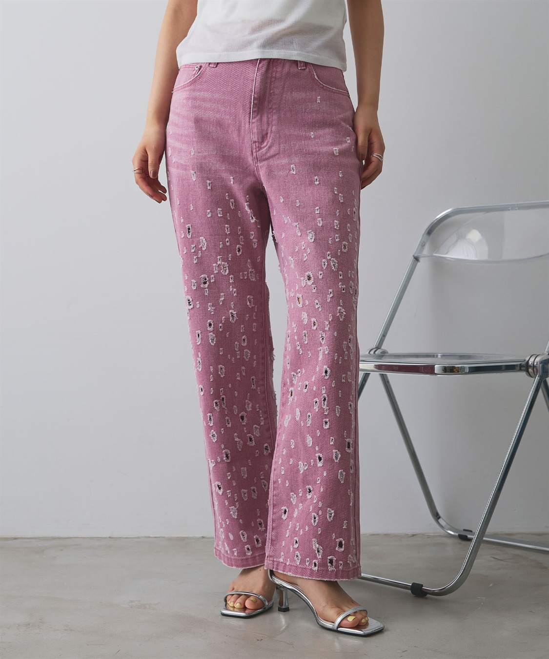 ELLEgirl ダメージクラッシュデニムパンツ_sub_18