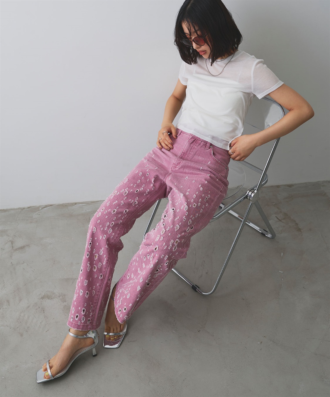 ELLEgirl ダメージクラッシュデニムパンツ_sub_19