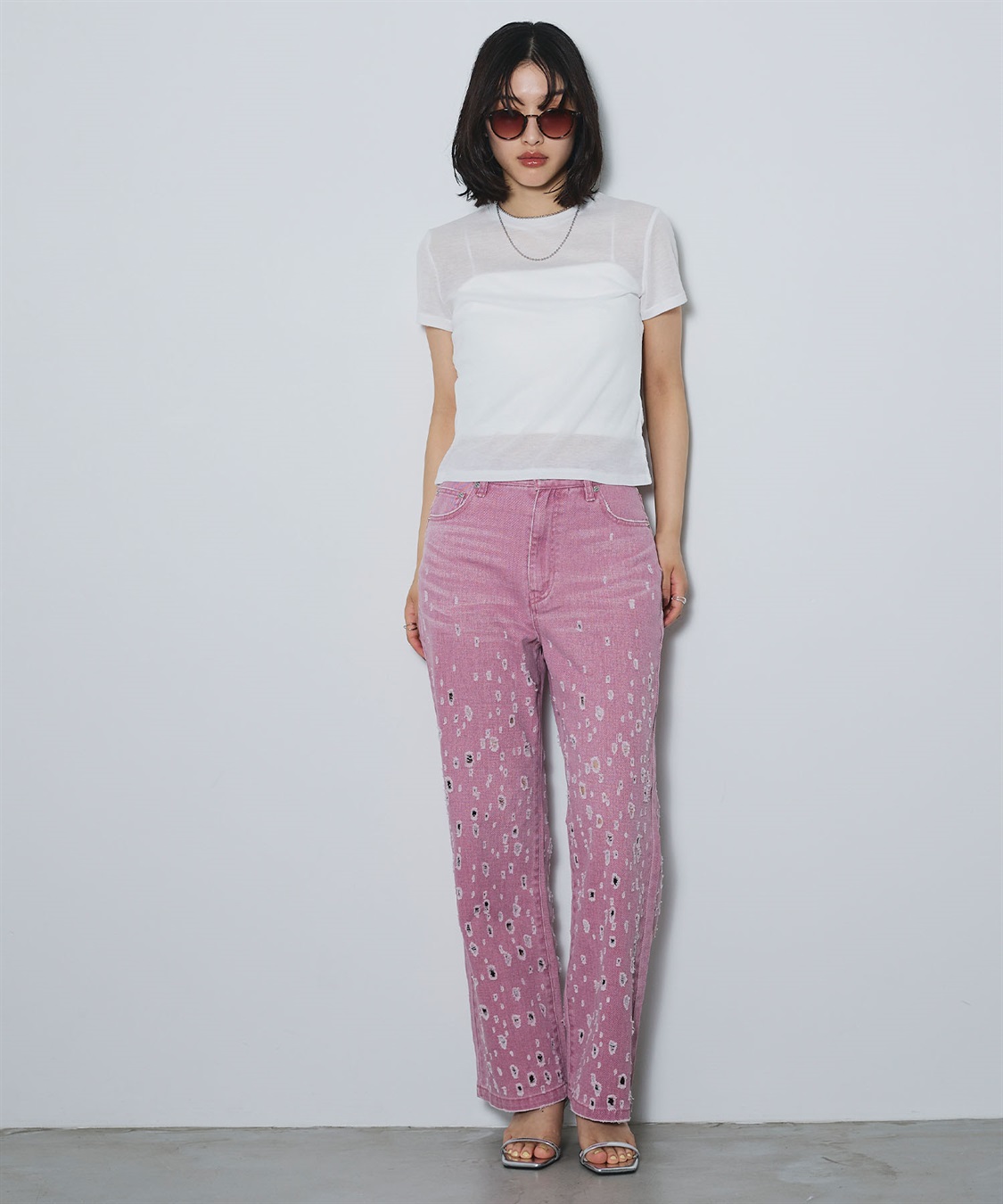 ELLEgirl ダメージクラッシュデニムパンツ_sub_21