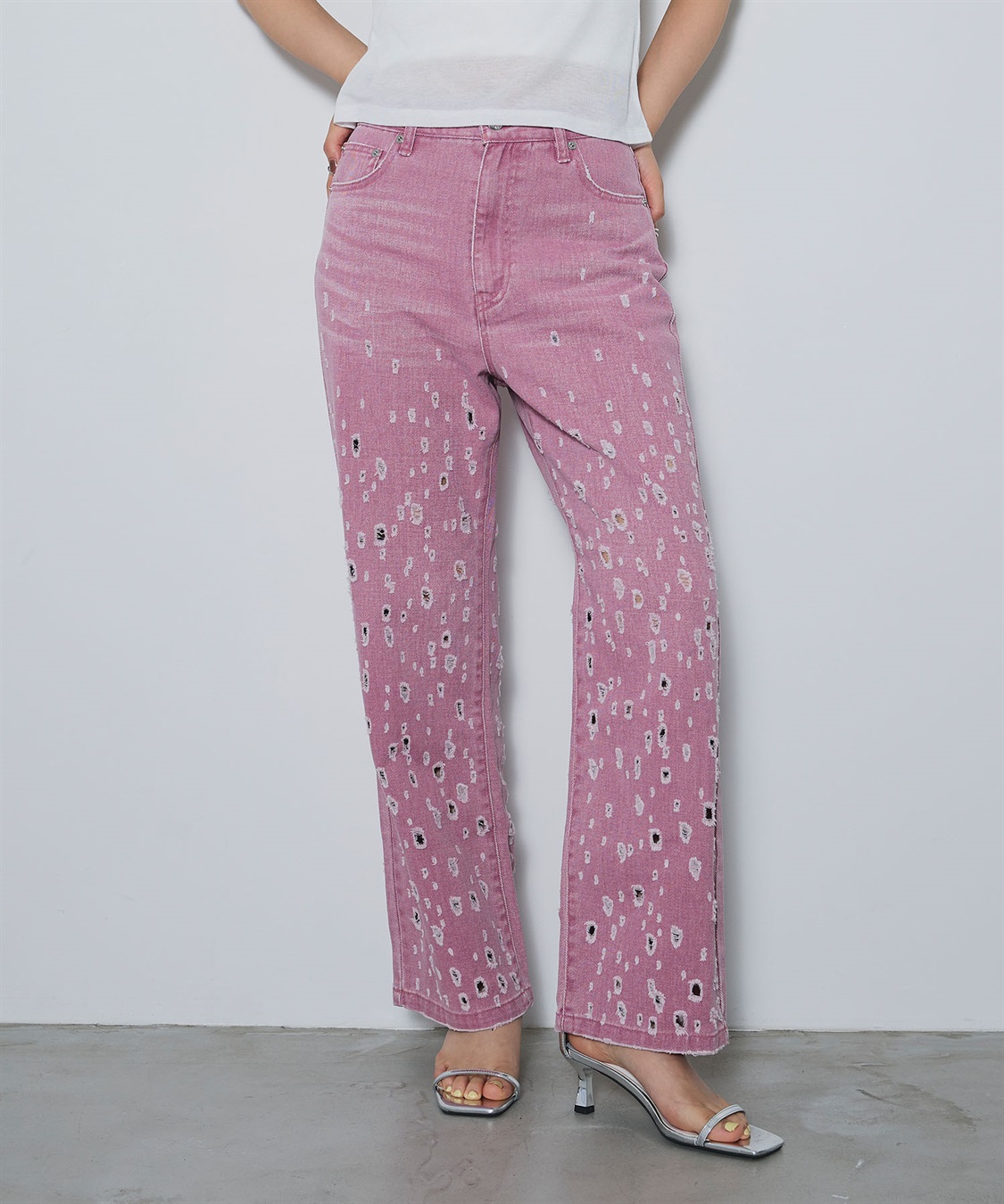 ELLEgirl ダメージクラッシュデニムパンツ_sub_24