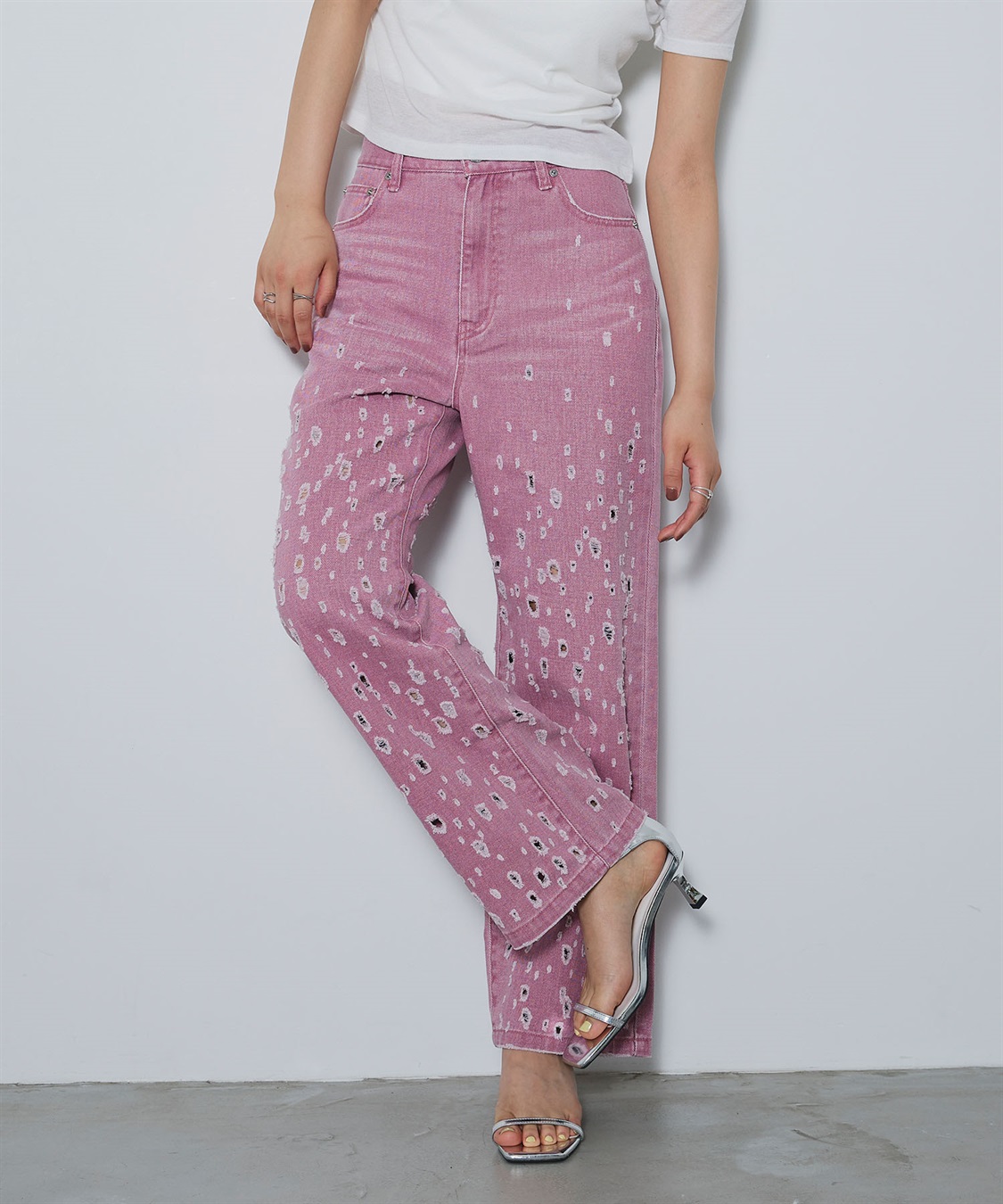 ELLEgirl ダメージクラッシュデニムパンツ_sub_25