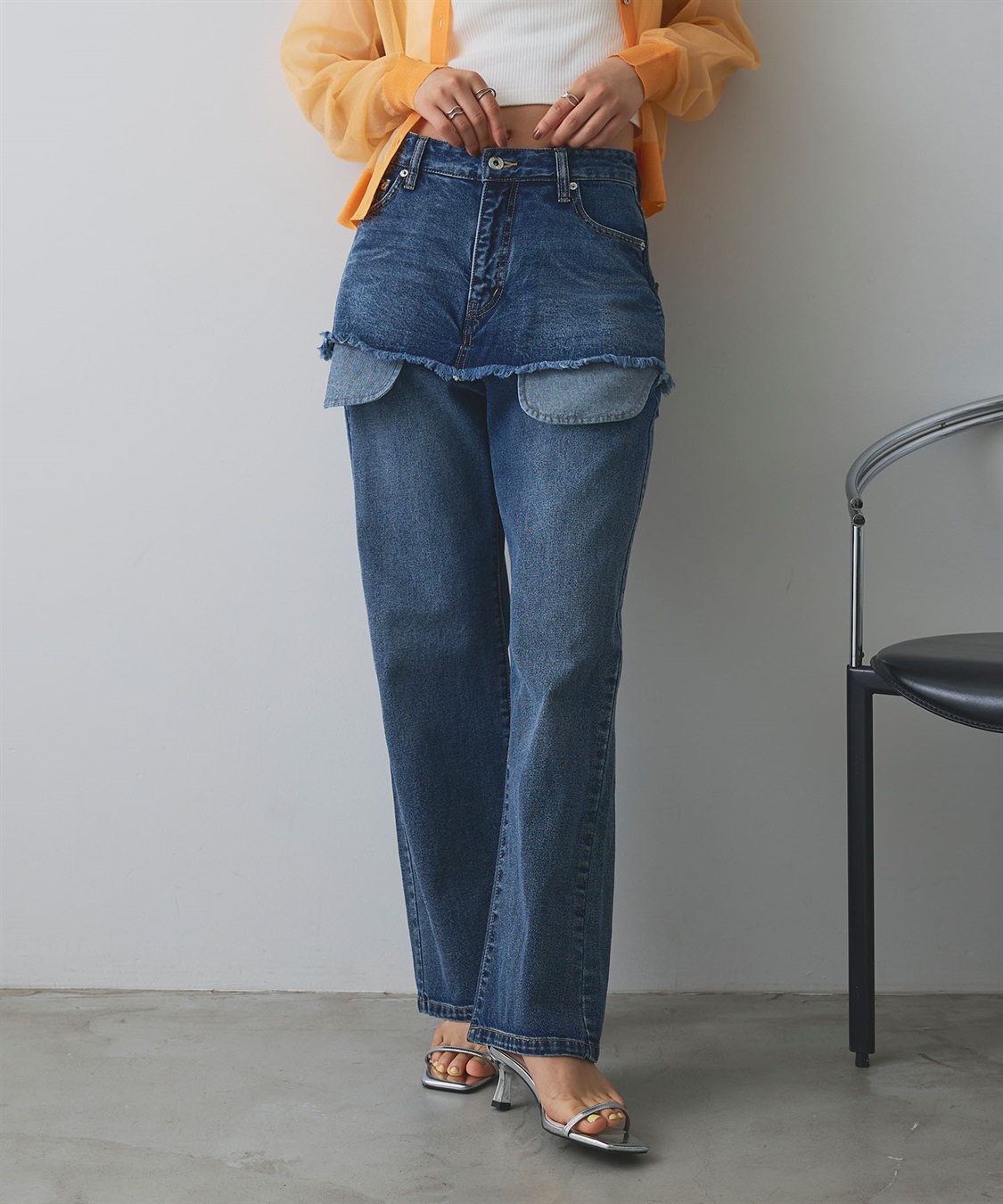 ELLEgirl アウトポケットレイヤードデニム_sub_8