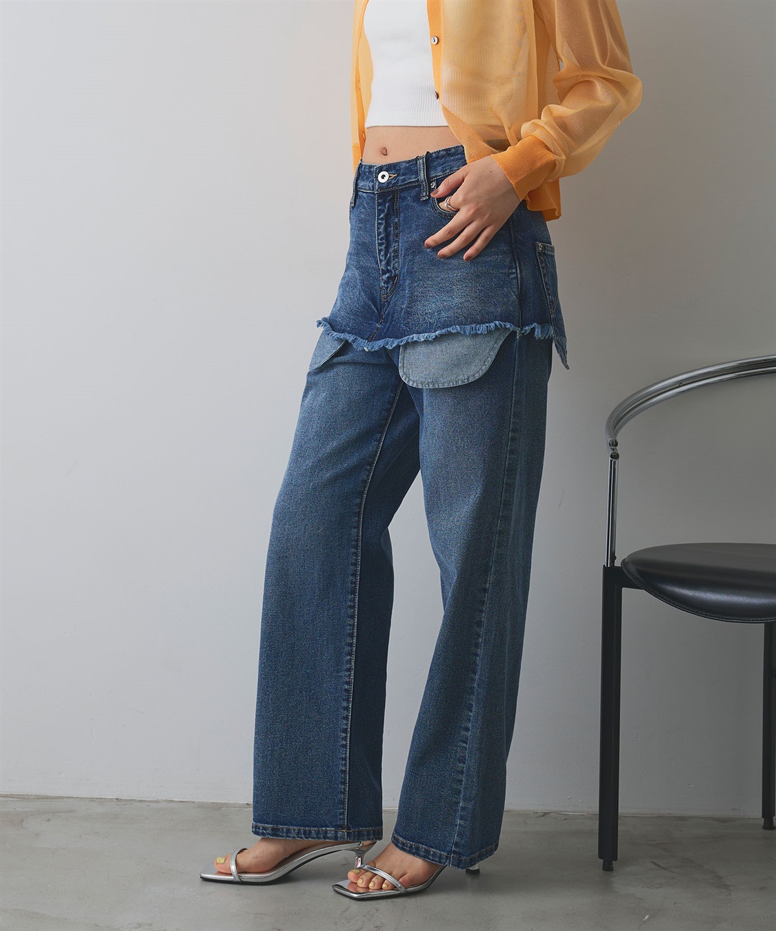 ELLEgirl アウトポケットレイヤードデニム_sub_10