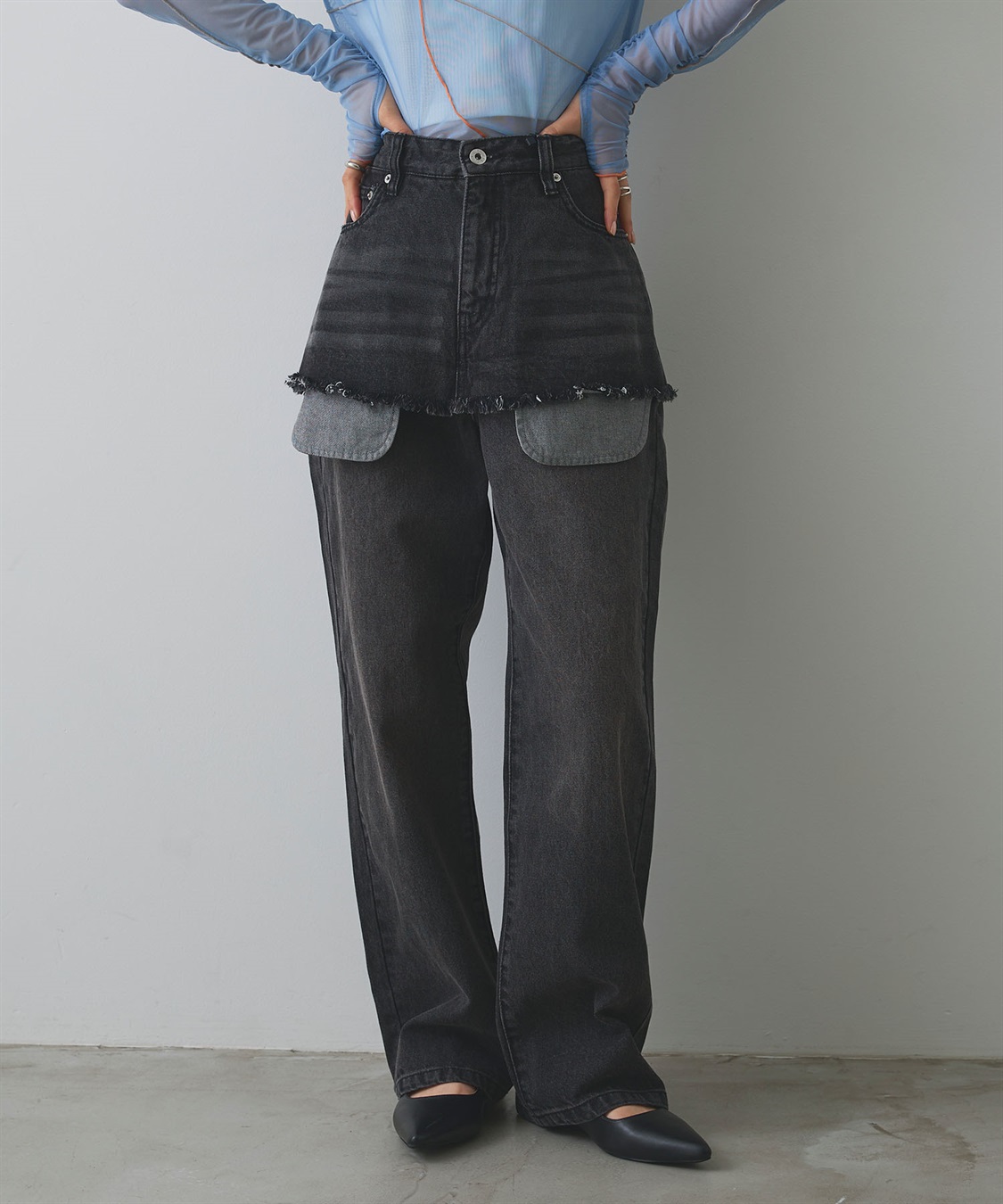 ELLEgirl アウトポケットレイヤードデニム_sub_23