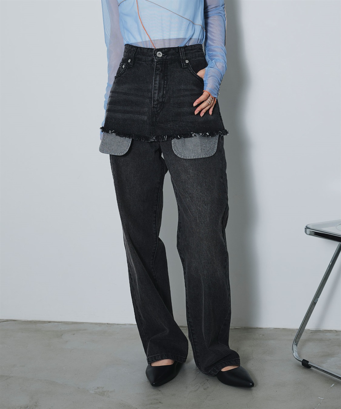 ELLEgirl アウトポケットレイヤードデニム_sub_27