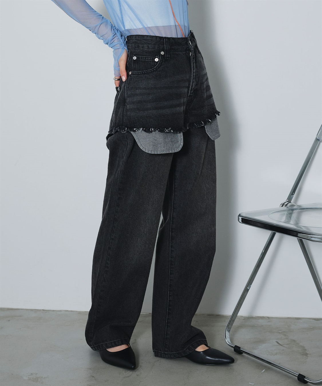 ELLEgirl アウトポケットレイヤードデニム_sub_28