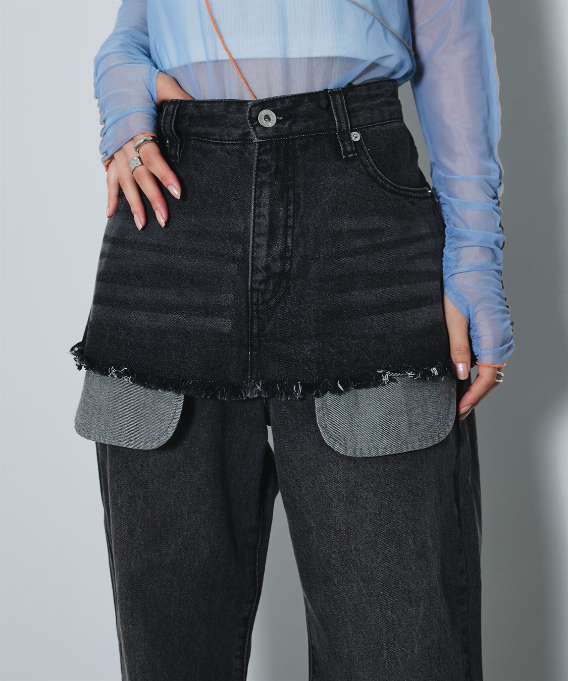 ELLEgirl アウトポケットレイヤードデニム_sub_29