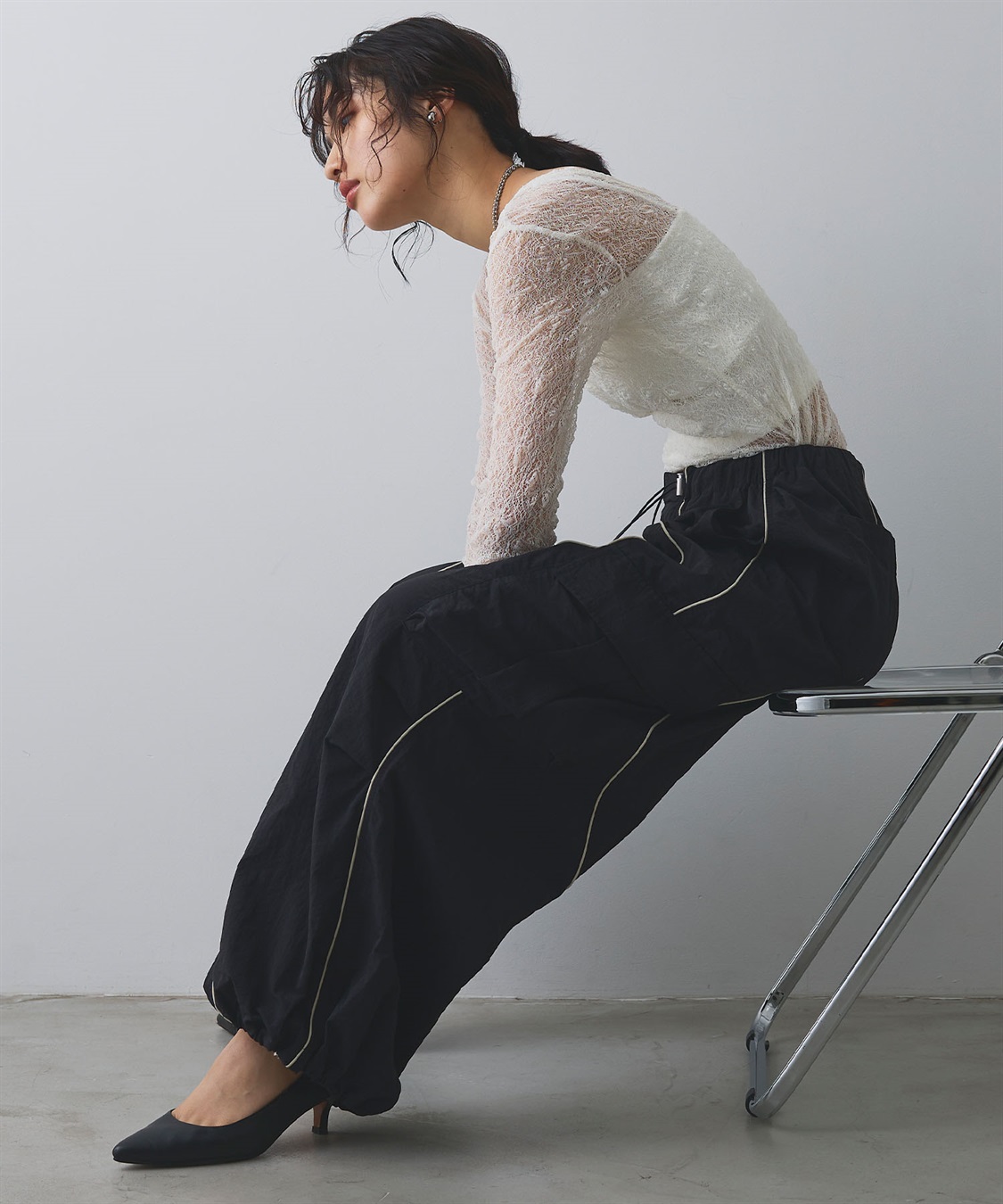 ELLEgirl ウェーブデザインパラシュートパンツ_sub_6