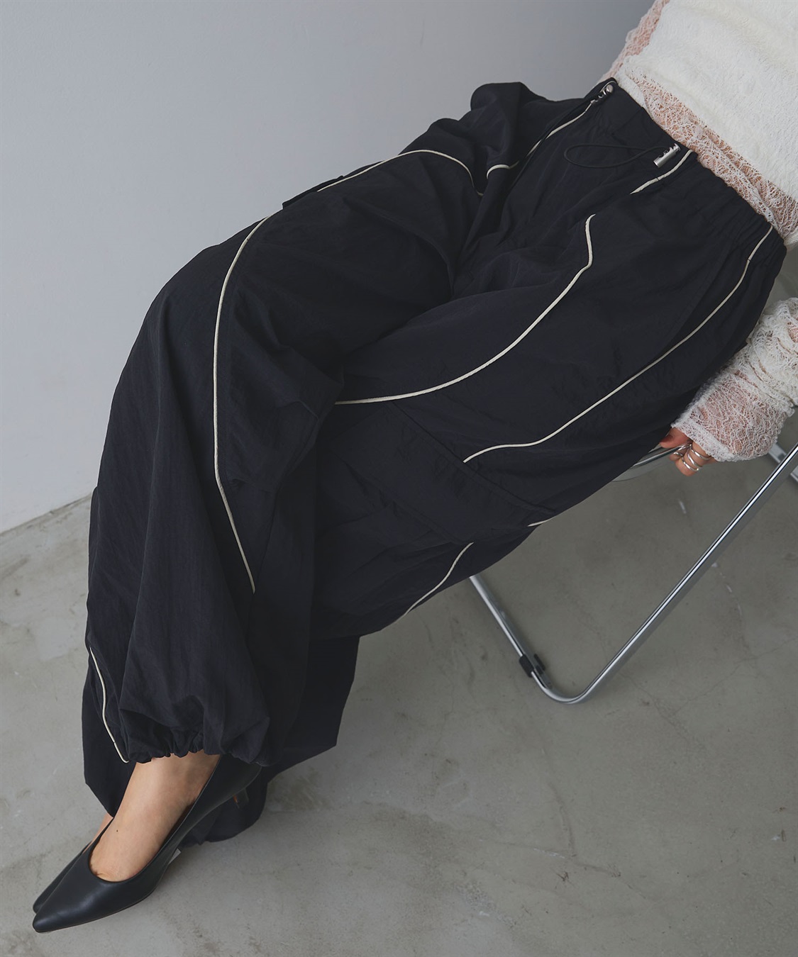 ELLEgirl ウェーブデザインパラシュートパンツ_sub_8