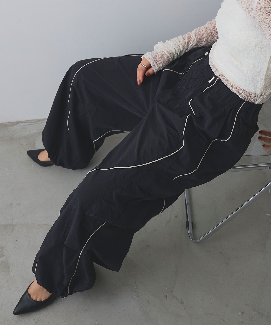 ELLEgirl ウェーブデザインパラシュートパンツ_sub_9