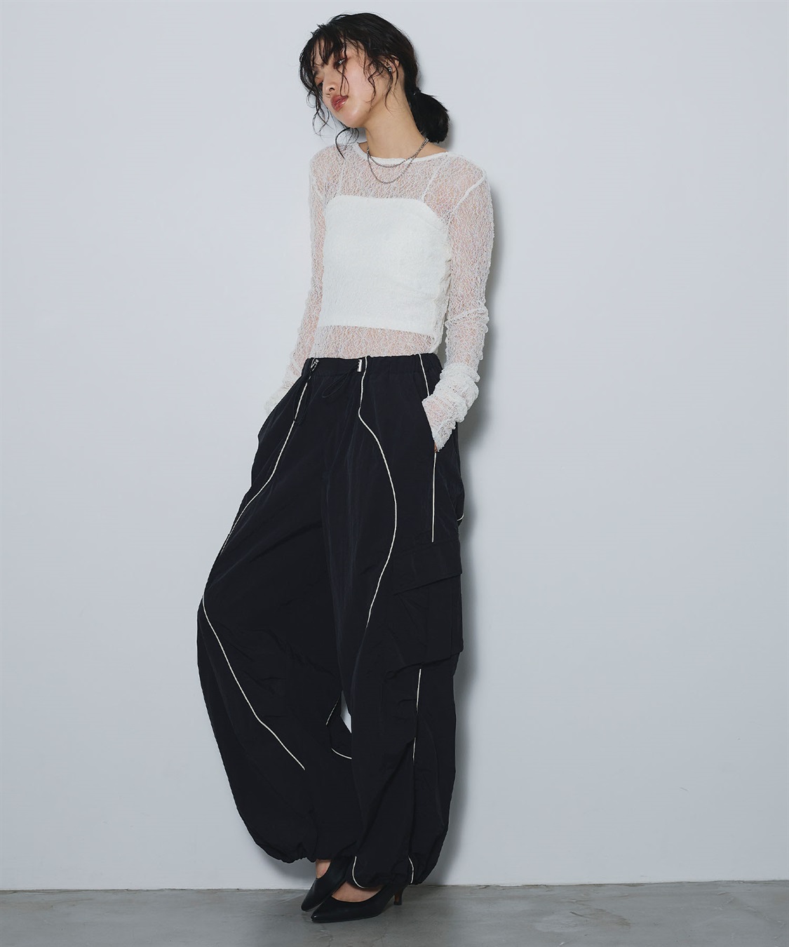 ELLEgirl ウェーブデザインパラシュートパンツ_sub_11