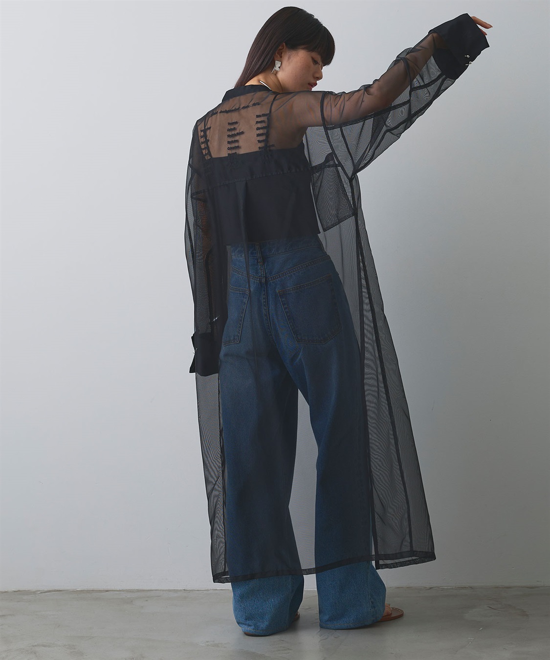 ELLEgirl バック刺繍シアーシャツワンピース_sub_4