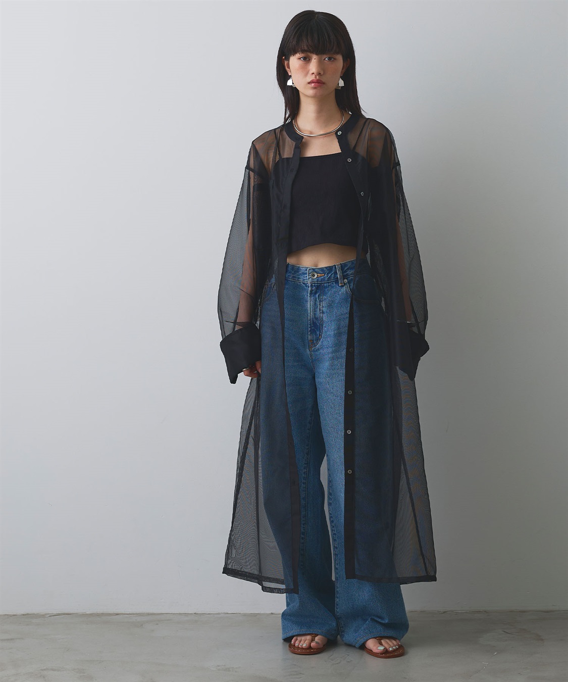 ELLEgirl バック刺繍シアーシャツワンピース_sub_6