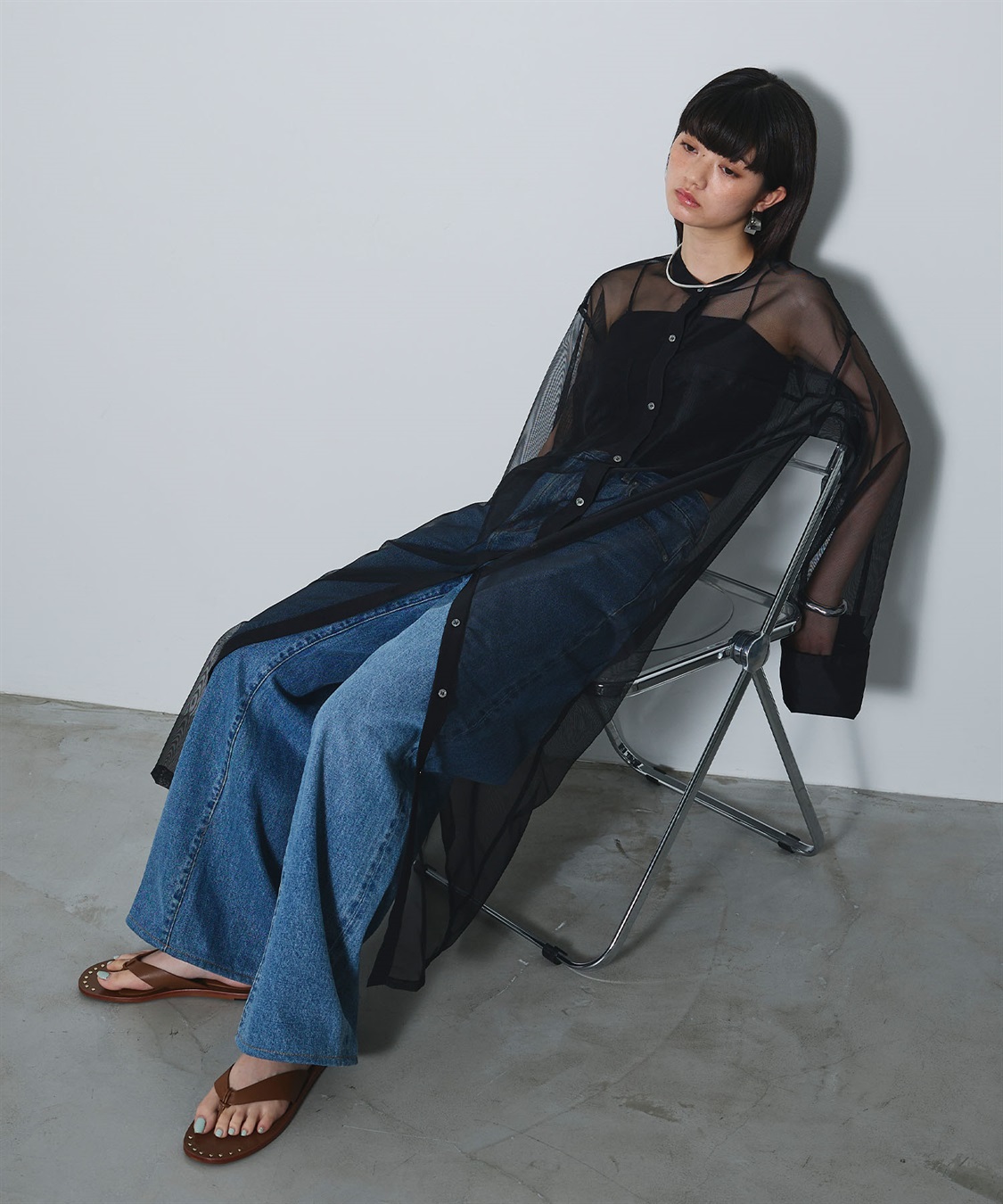 ELLEgirl バック刺繍シアーシャツワンピース_sub_7