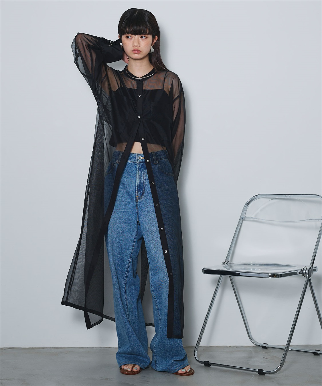 ELLEgirl バック刺繍シアーシャツワンピース_sub_8