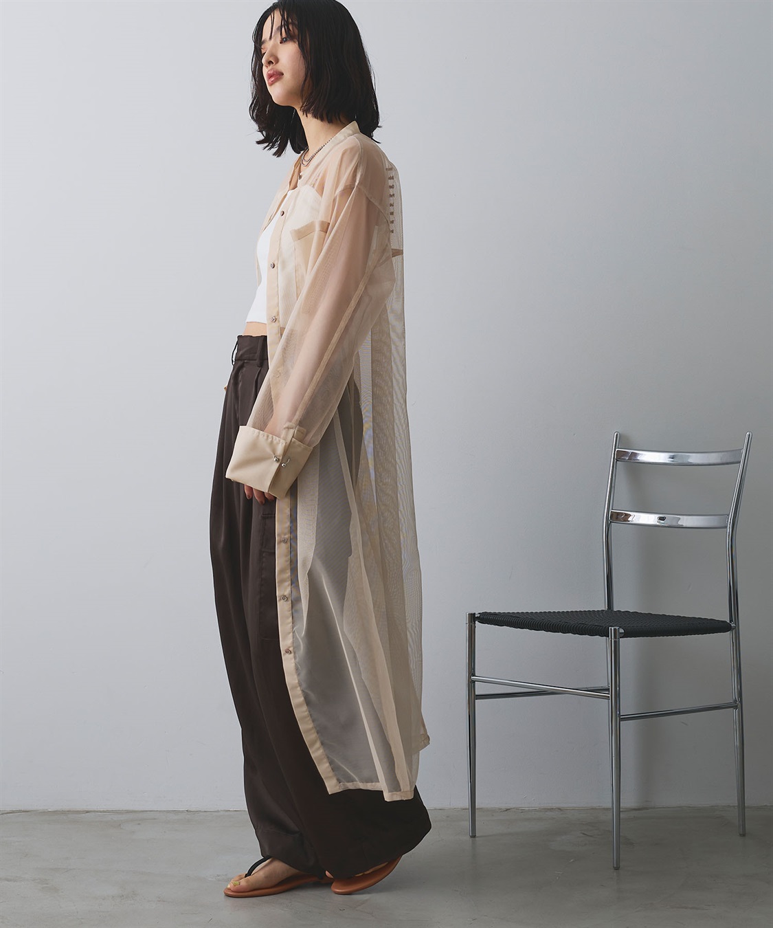 ELLEgirl バック刺繍シアーシャツワンピース_sub_11