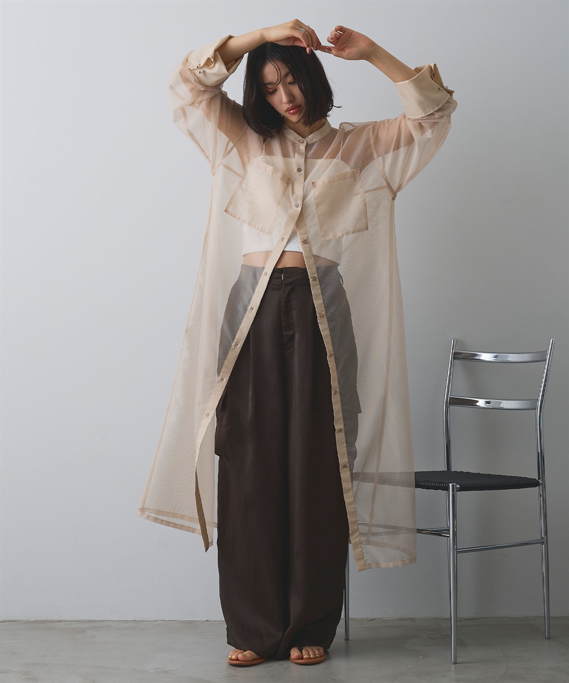 ELLEgirl バック刺繍シアーシャツワンピース_sub_13