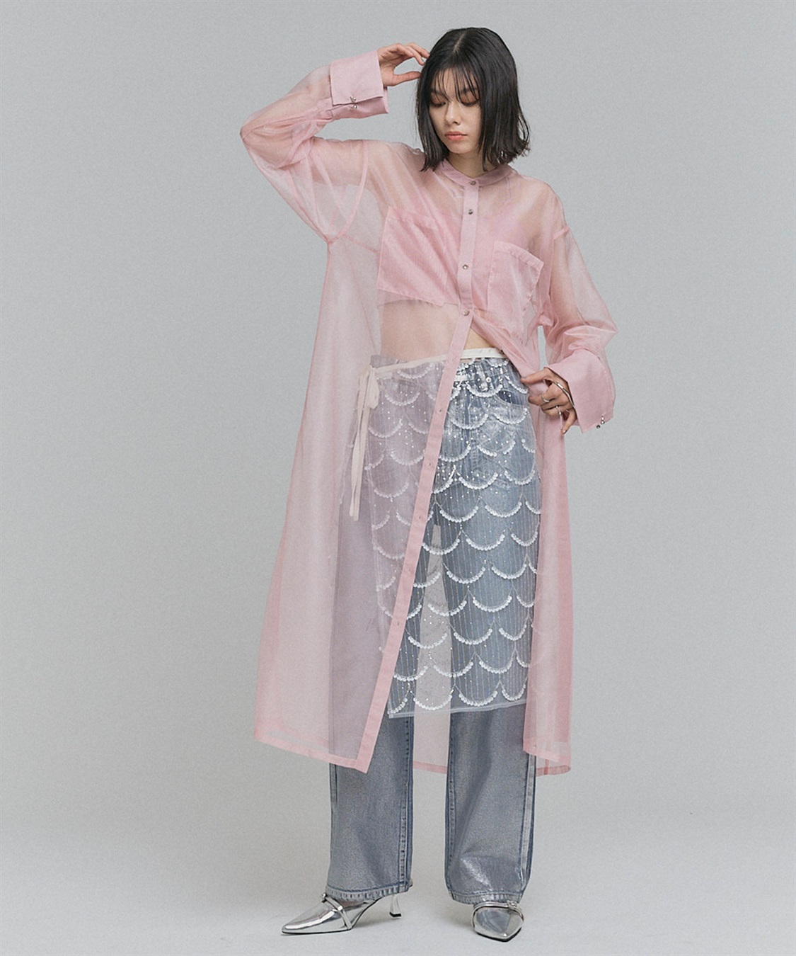 ELLEgirl バック刺繍シアーシャツワンピース_sub_19