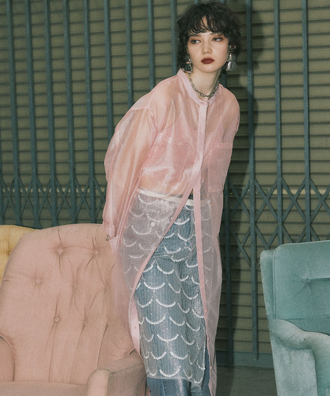 ELLEgirl バック刺繍シアーシャツワンピース_sub_25