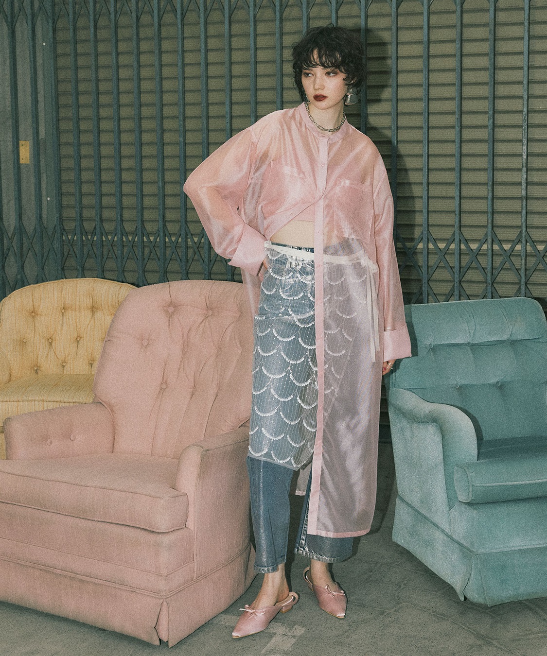 ELLEgirl バック刺繍シアーシャツワンピース_sub_26