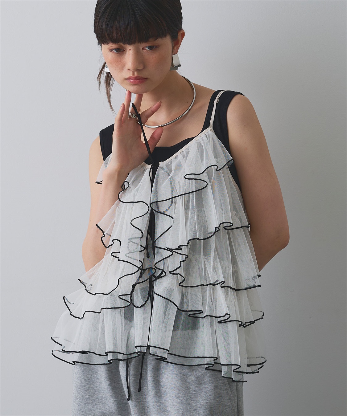 ELLEgirl 配色メローフリルキャミソールビスチェ_sub_1