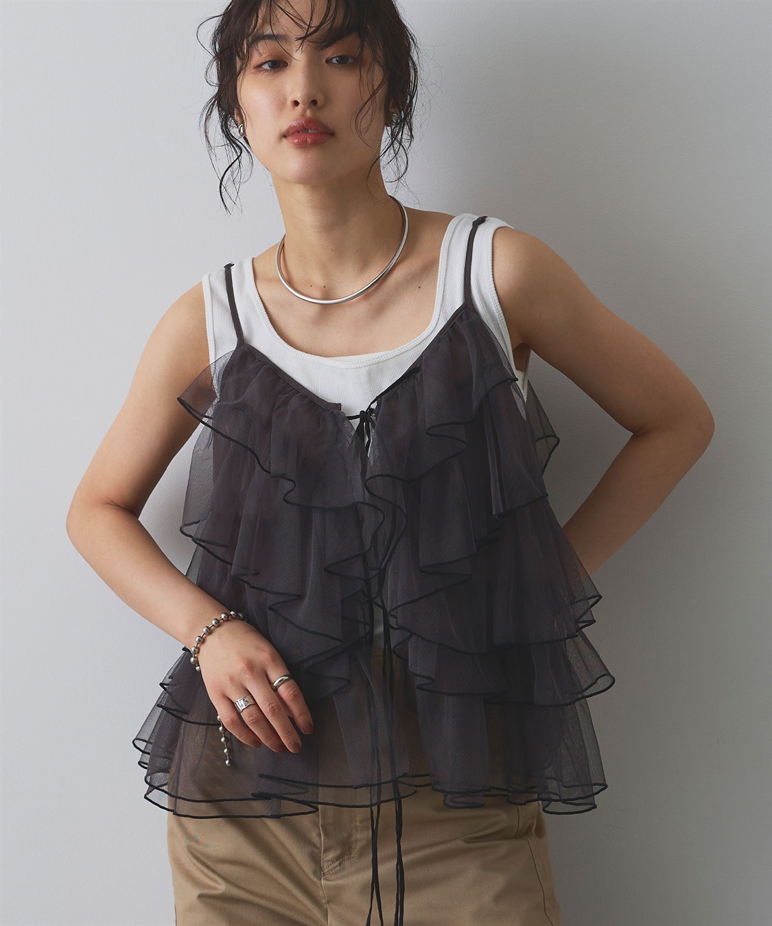 ELLEgirl 配色メローフリルキャミソールビスチェ_sub_2