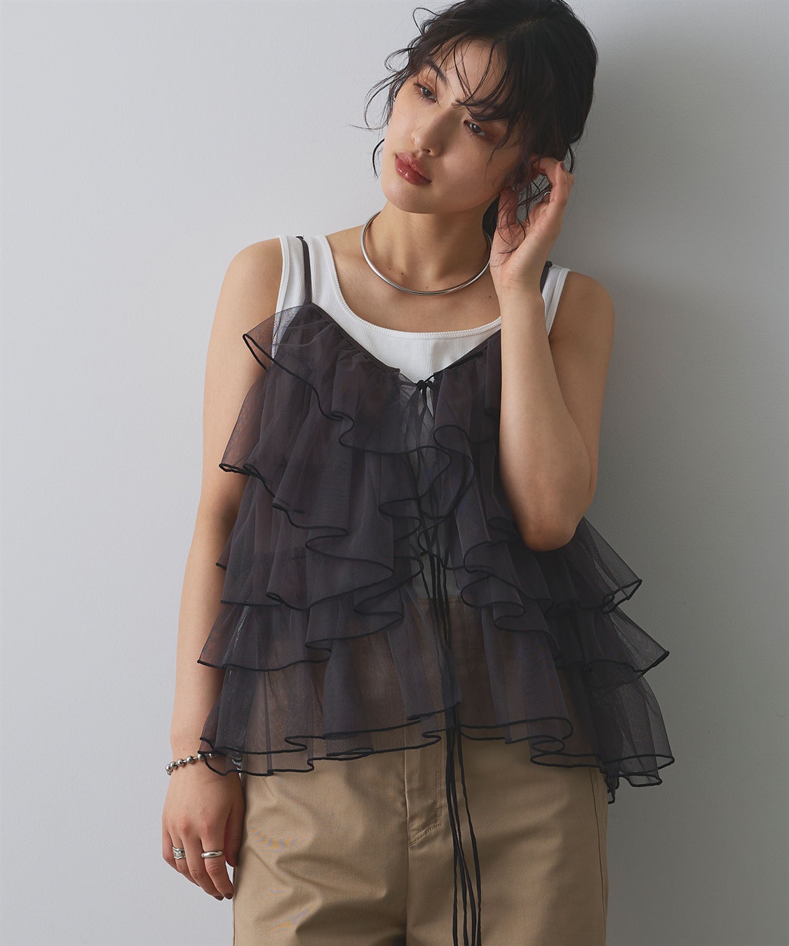 ELLEgirl 配色メローフリルキャミソールビスチェ_sub_3