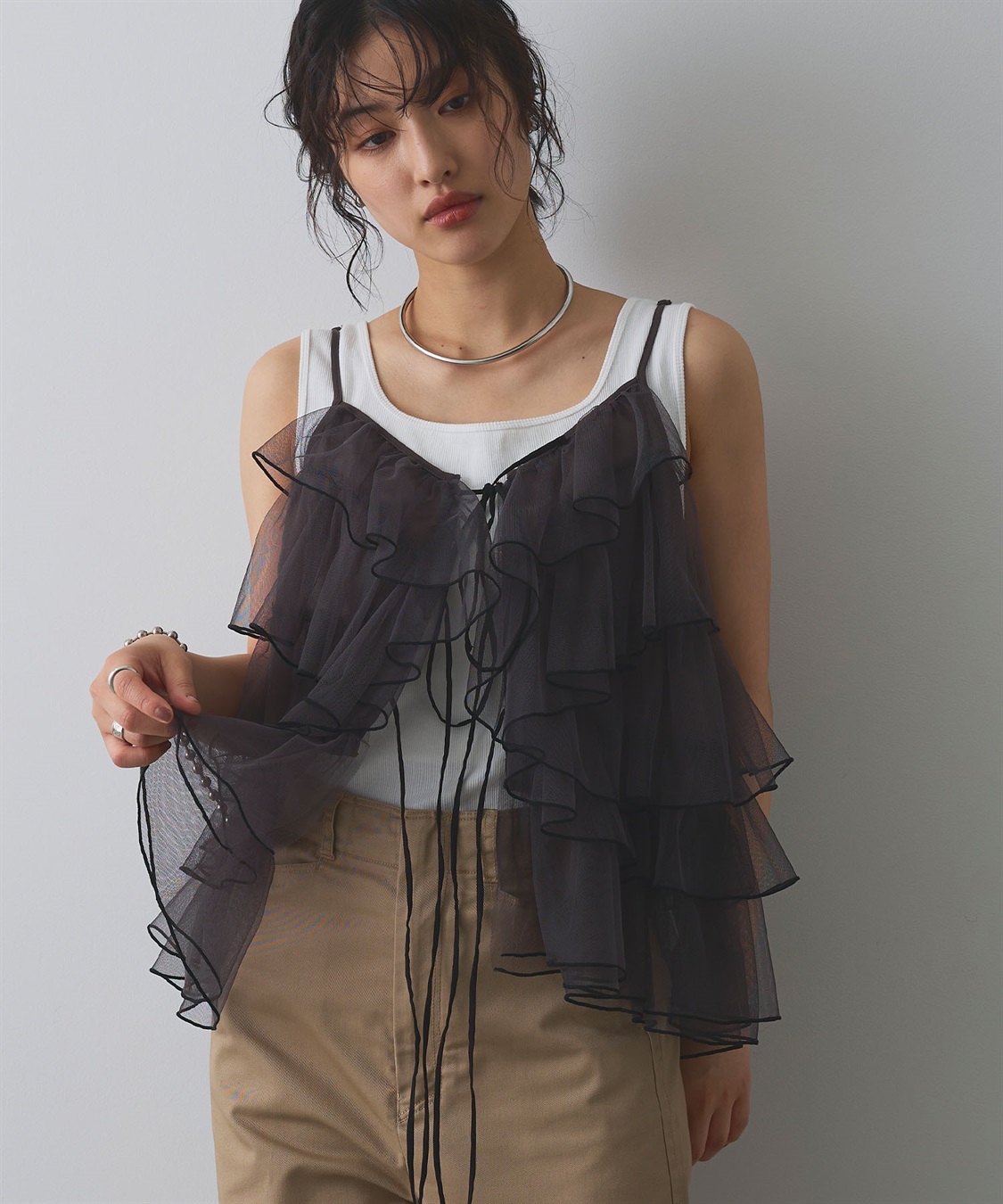 ELLEgirl 配色メローフリルキャミソールビスチェ_sub_5