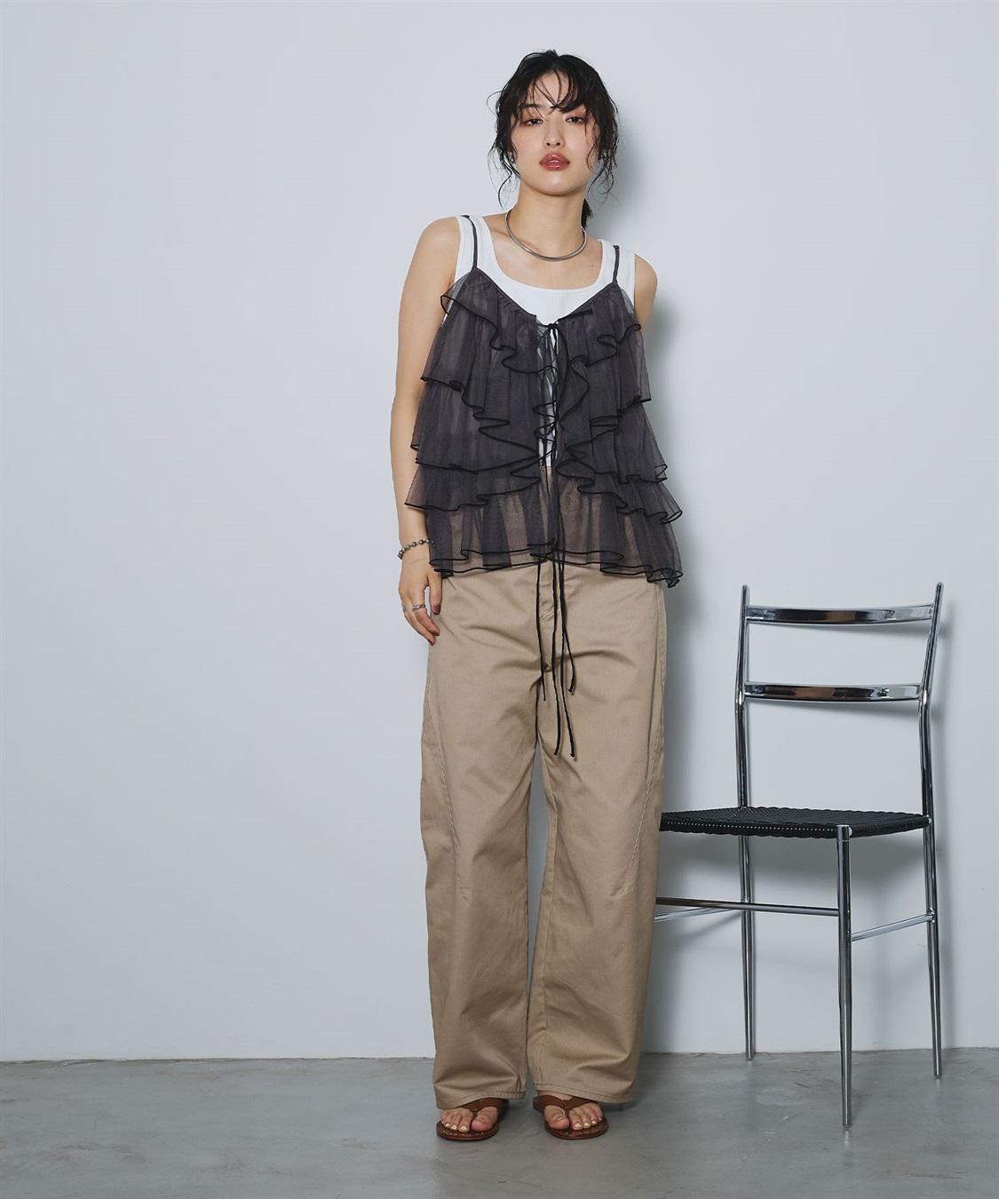 ELLEgirl 配色メローフリルキャミソールビスチェ_sub_6