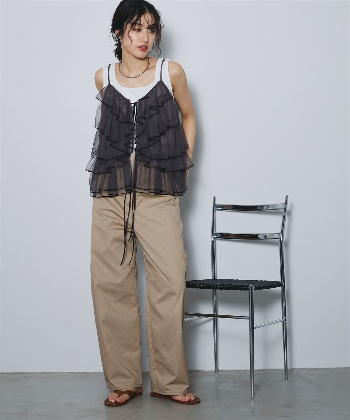 ELLEgirl 配色メローフリルキャミソールビスチェ_sub_7