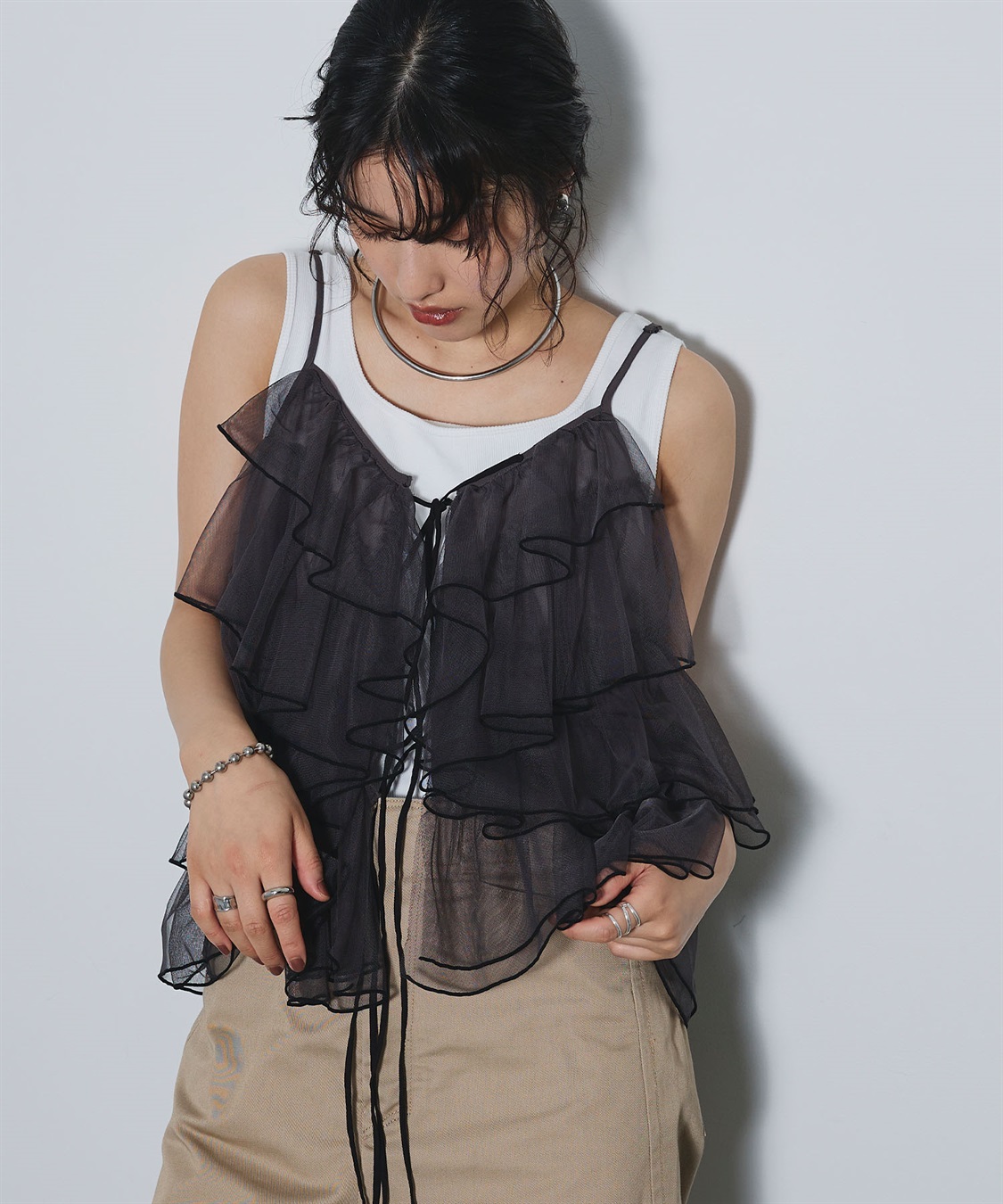 ELLEgirl 配色メローフリルキャミソールビスチェ_sub_11