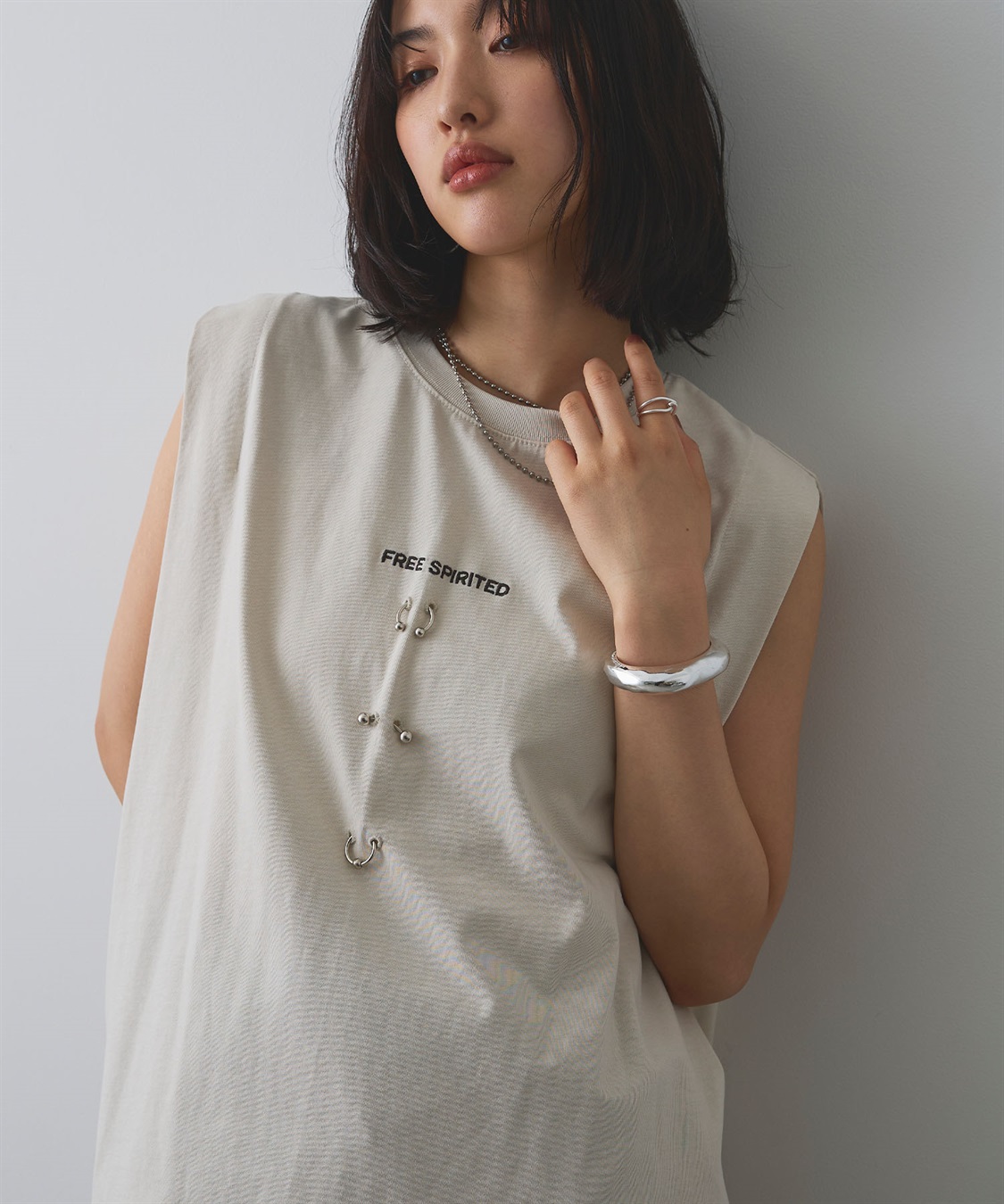tシャツ ボディピアスTシャツ「ELLEgirl/エルガール」 レディース tシャツ ボディピアスTシャツ「ELLEgirl/エルガール