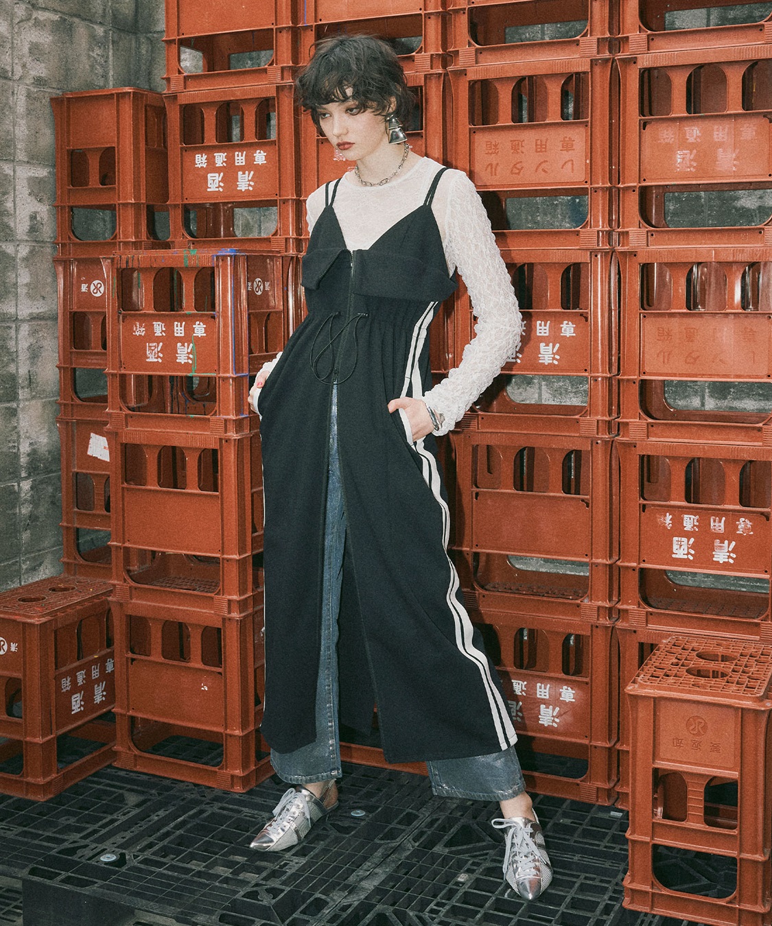 ELLEgirl トラックジャージキャミワンピース_sub_12