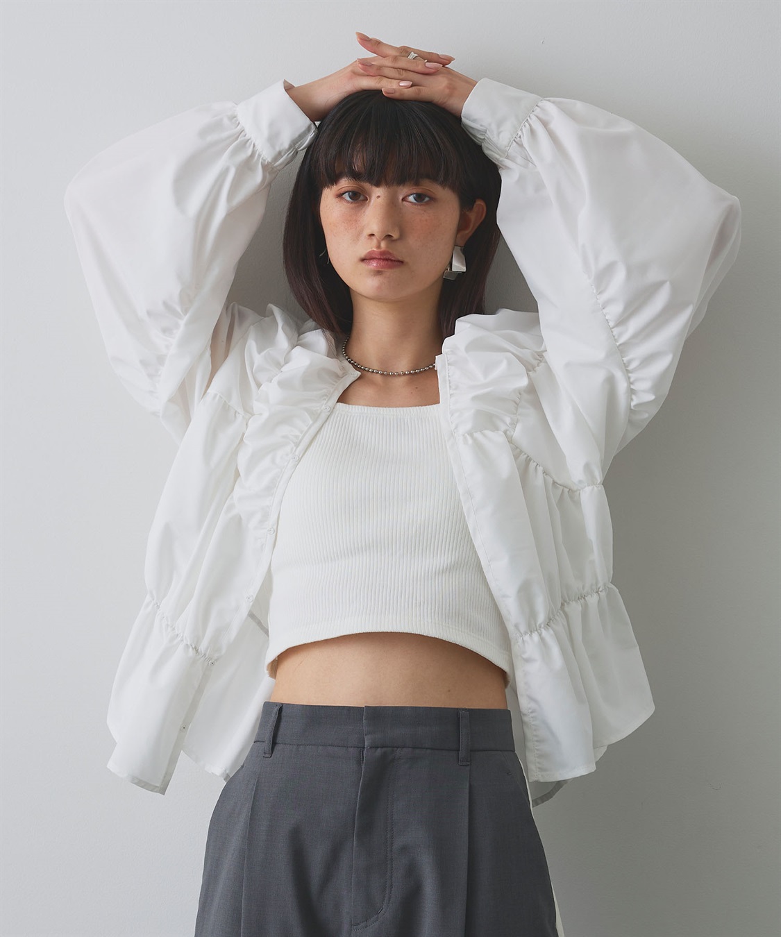 ELLEgirl デザイン切替ギャザーブラウス_sub_2