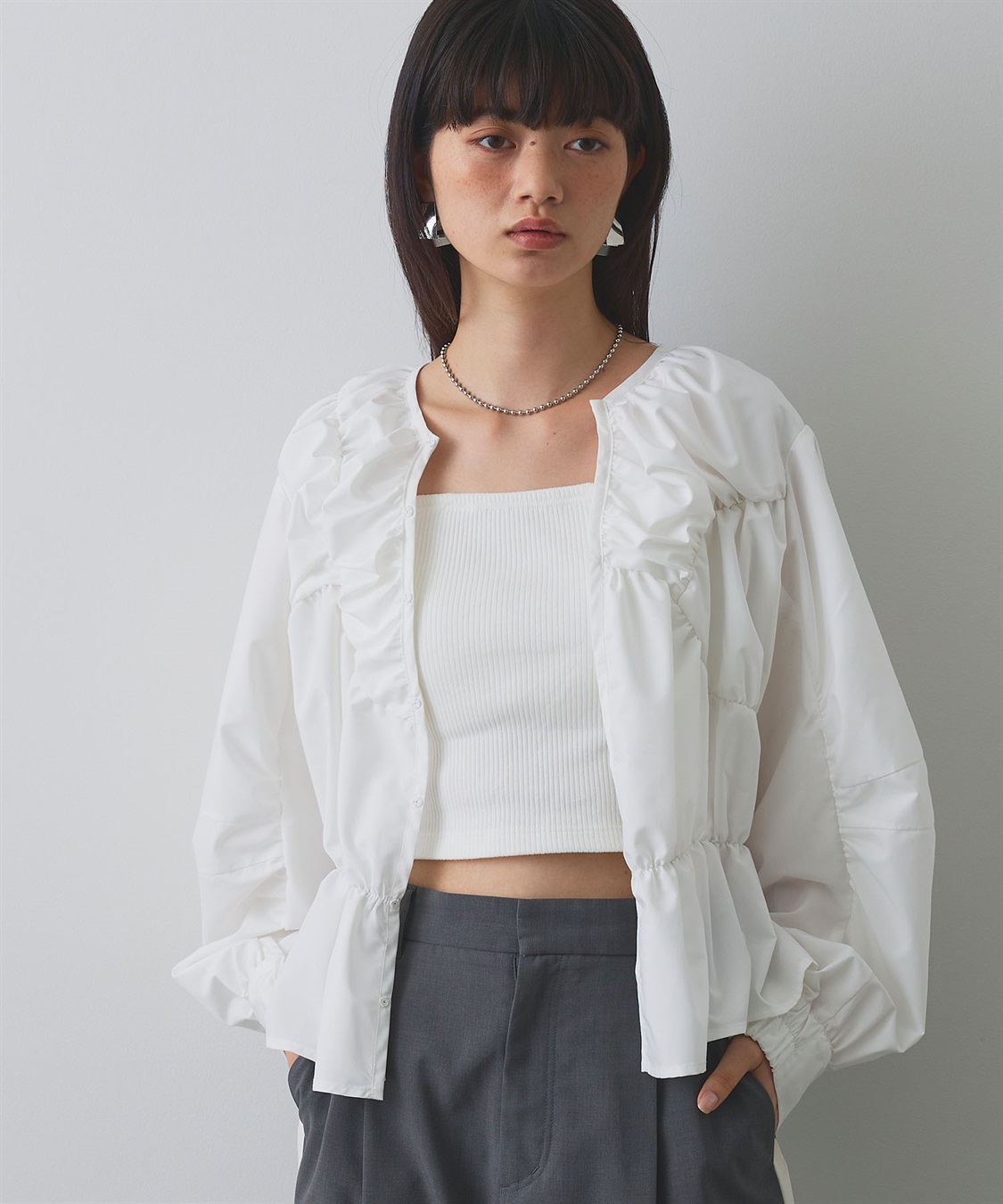 ELLEgirl デザイン切替ギャザーブラウス_sub_3