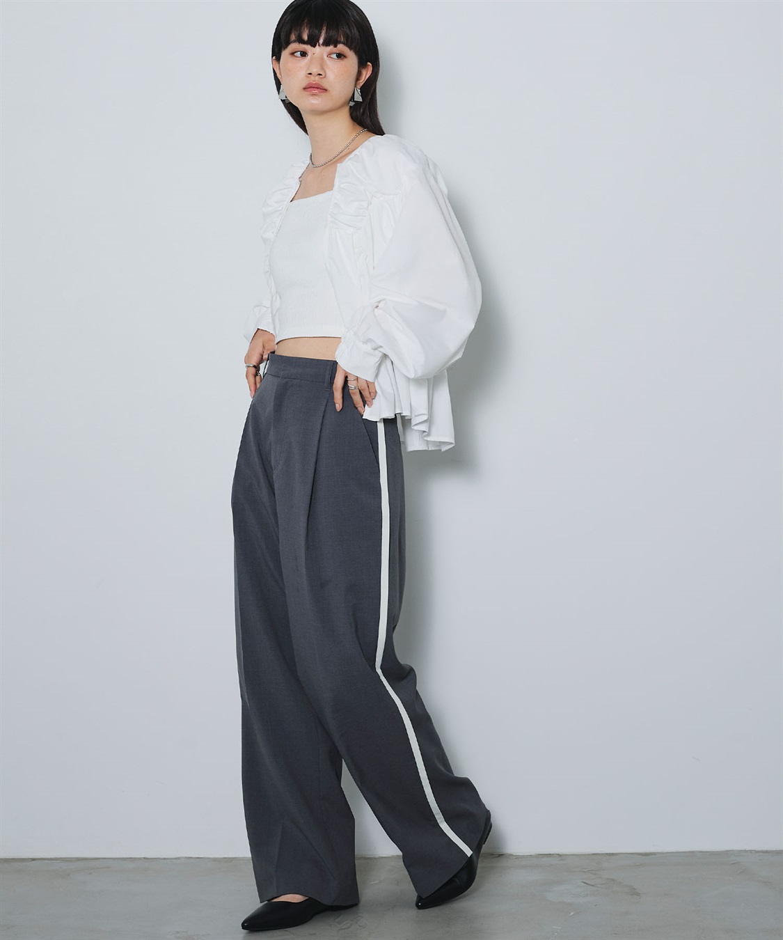 ELLEgirl デザイン切替ギャザーブラウス_sub_7