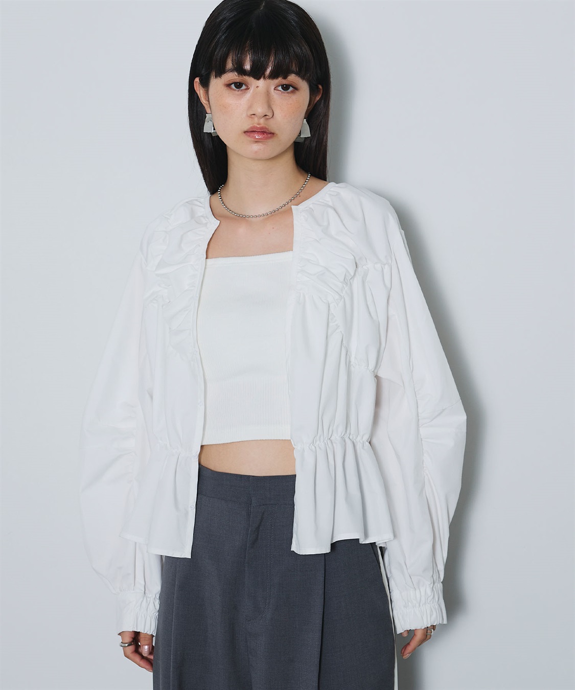 ELLEgirl デザイン切替ギャザーブラウス_sub_9