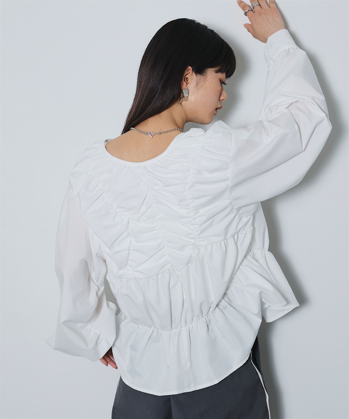 ELLEgirl デザイン切替ギャザーブラウス_sub_13