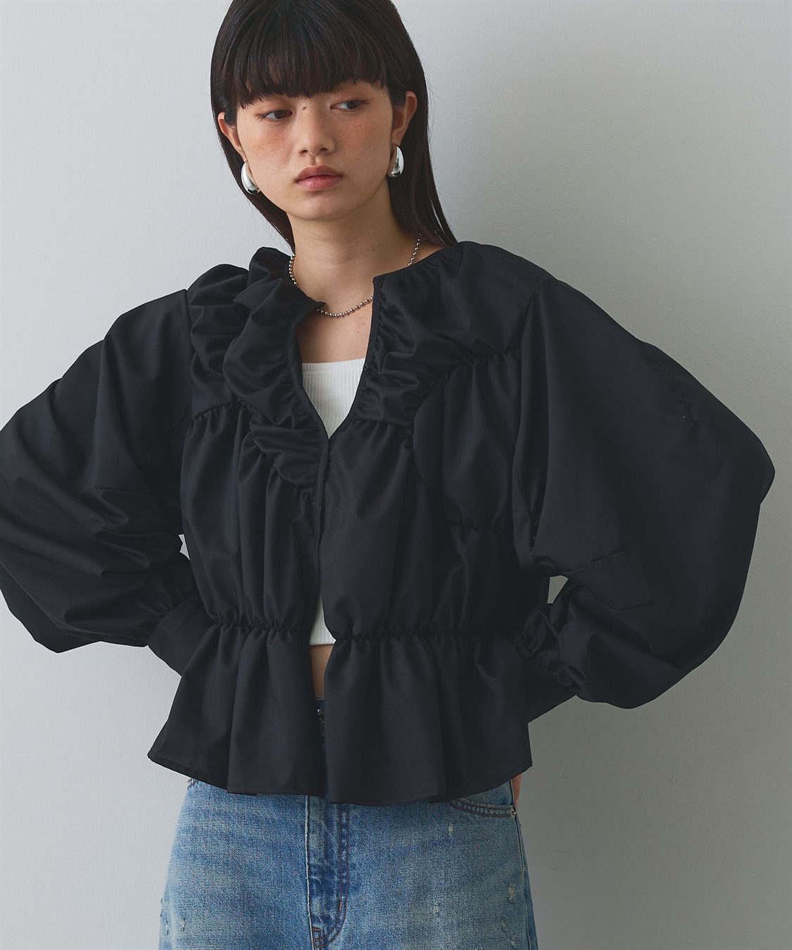 ELLEgirl デザイン切替ギャザーブラウス_sub_15