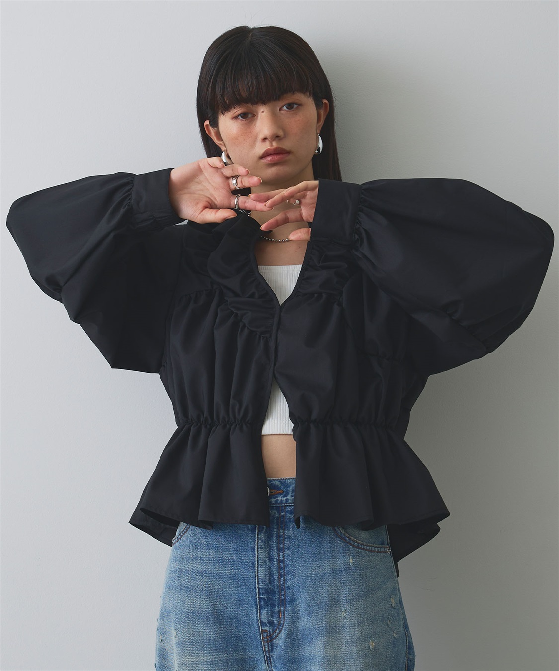 ELLEgirl デザイン切替ギャザーブラウス_sub_16