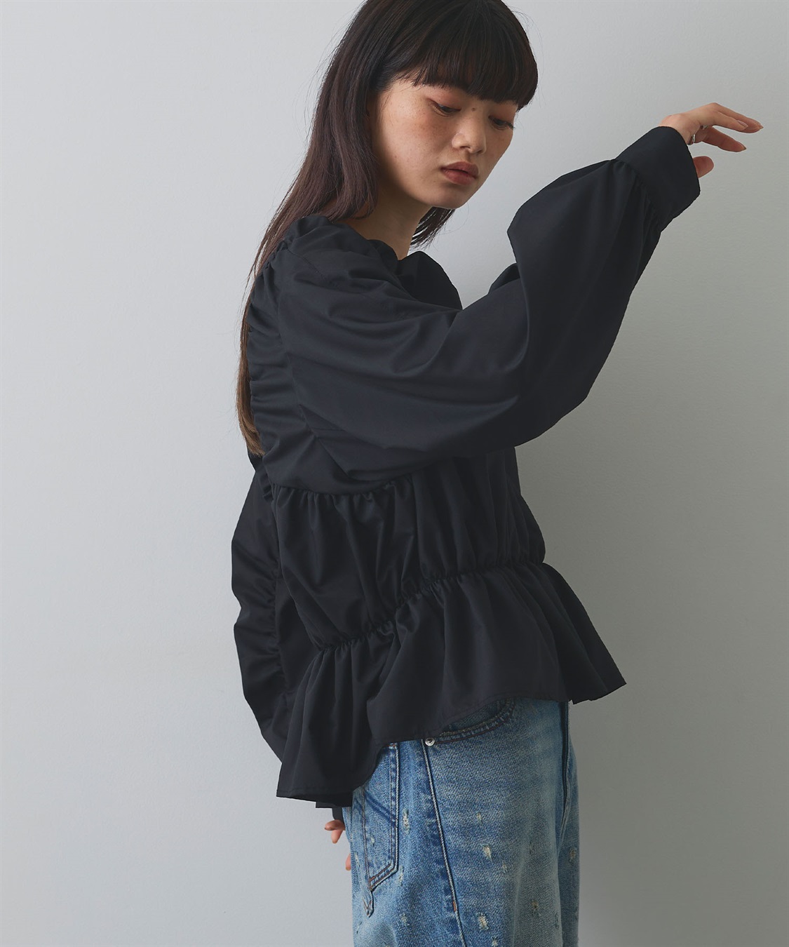 ELLEgirl デザイン切替ギャザーブラウス_sub_17