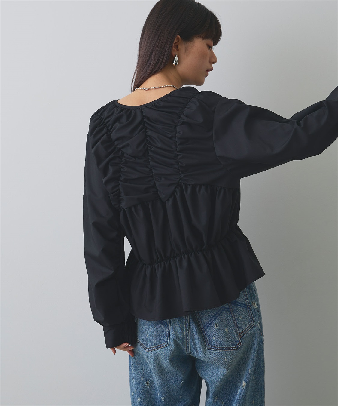 ELLEgirl デザイン切替ギャザーブラウス_sub_18