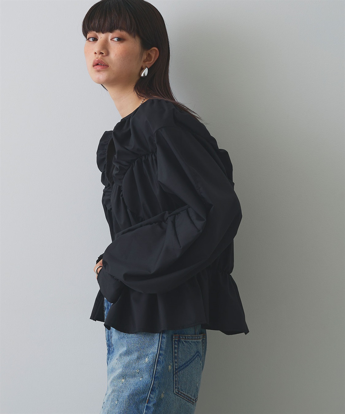 ELLEgirl デザイン切替ギャザーブラウス_sub_19