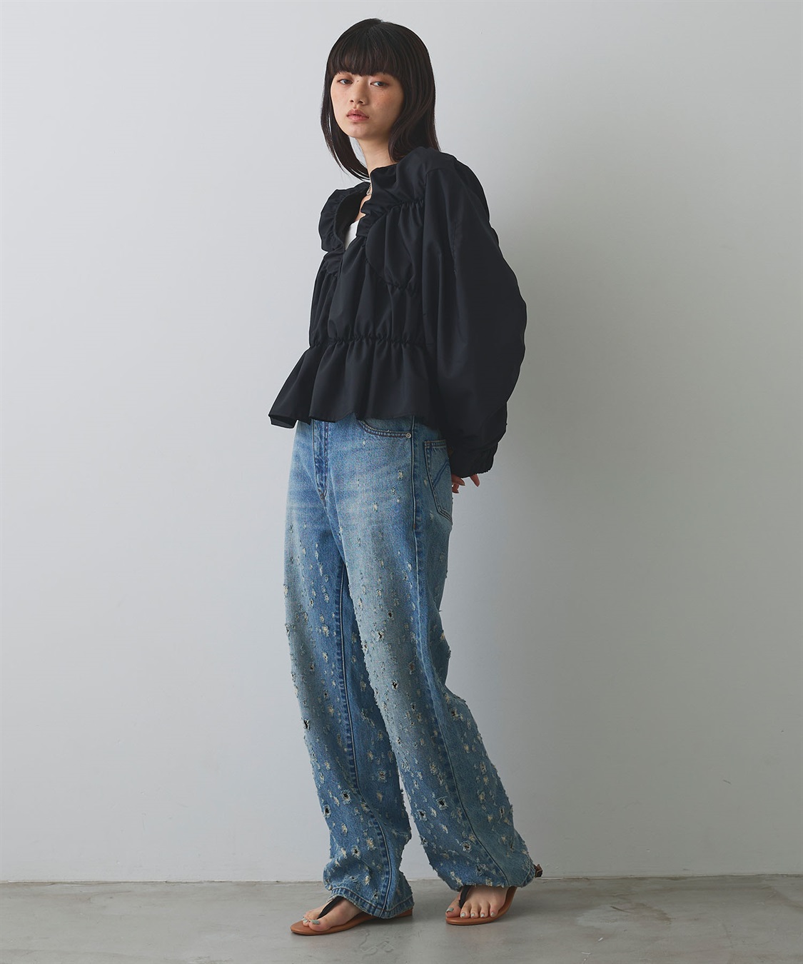 ELLEgirl デザイン切替ギャザーブラウス_sub_22