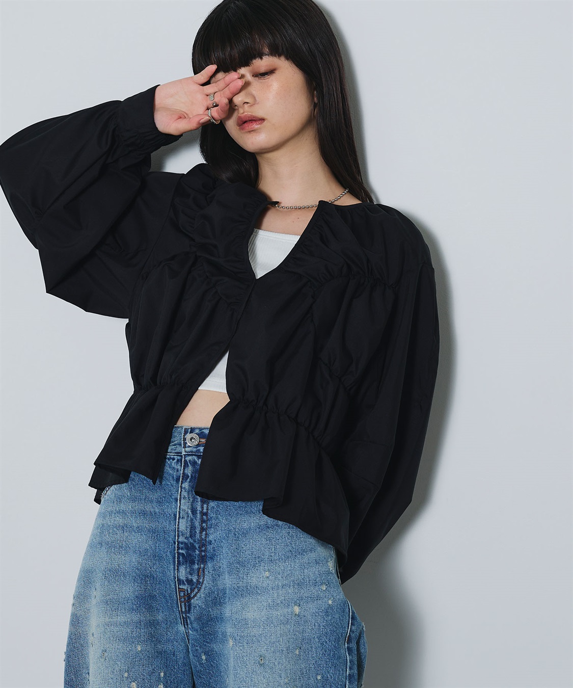 ELLEgirl デザイン切替ギャザーブラウス_sub_26