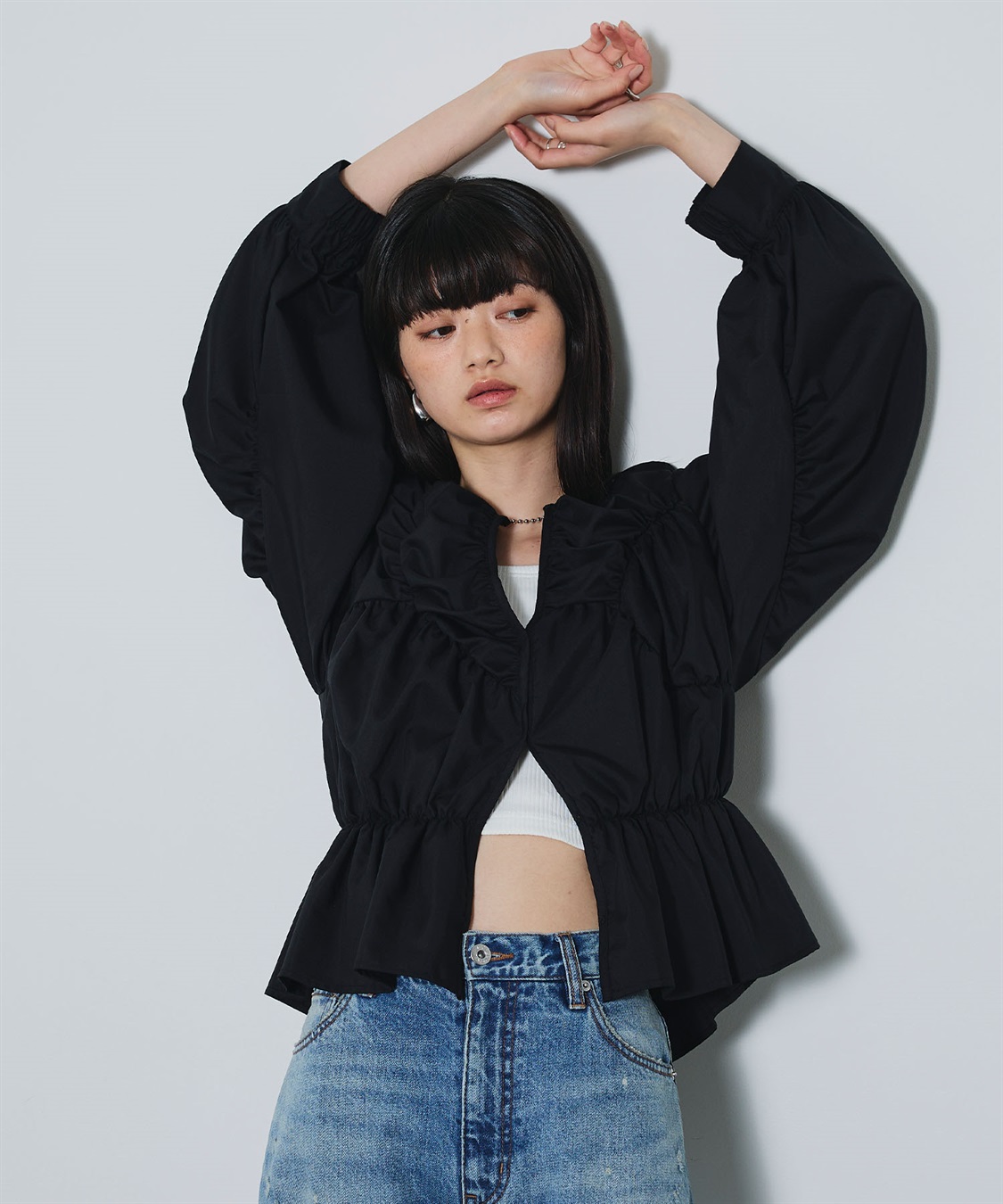 ELLEgirl デザイン切替ギャザーブラウス_sub_28