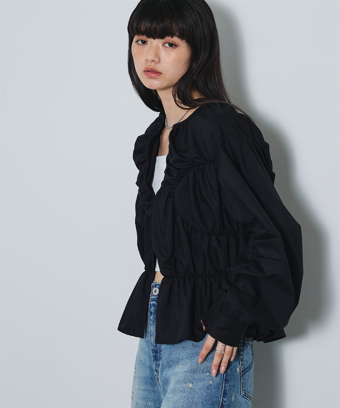 ELLEgirl デザイン切替ギャザーブラウス_sub_29