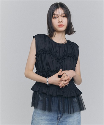 ELLEgirl シャーリングノースリーブブラウス_subthumb_2