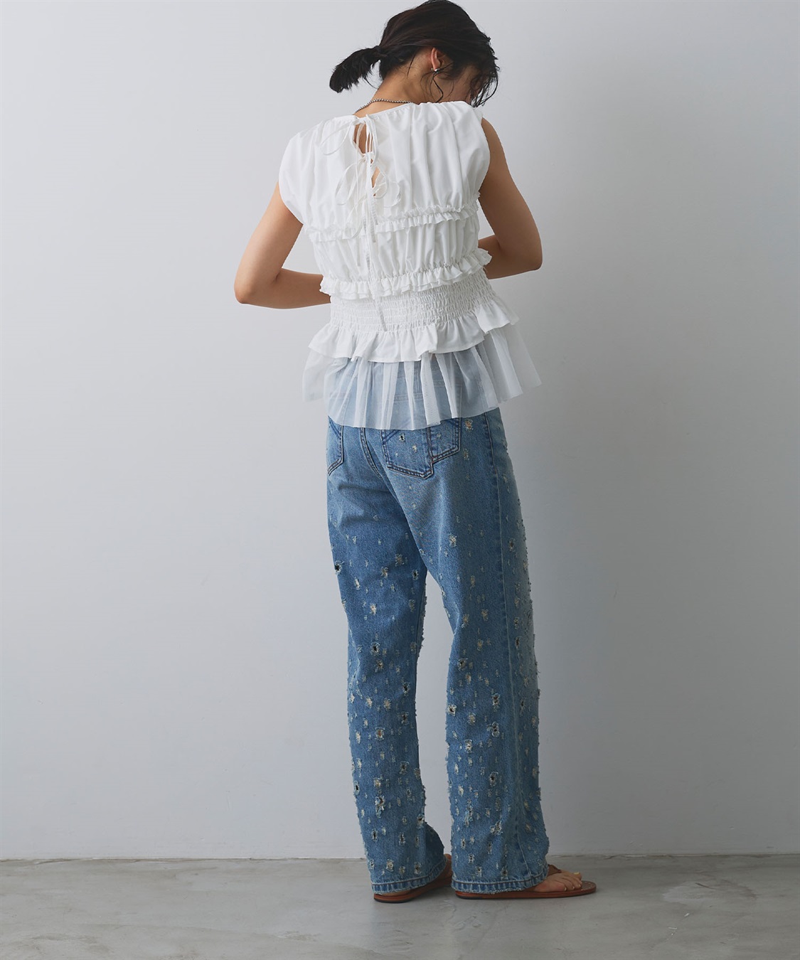 ELLEgirl シャーリングノースリーブブラウス_sub_9