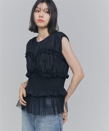 ELLEgirl シャーリングノースリーブブラウス_subthumb_19